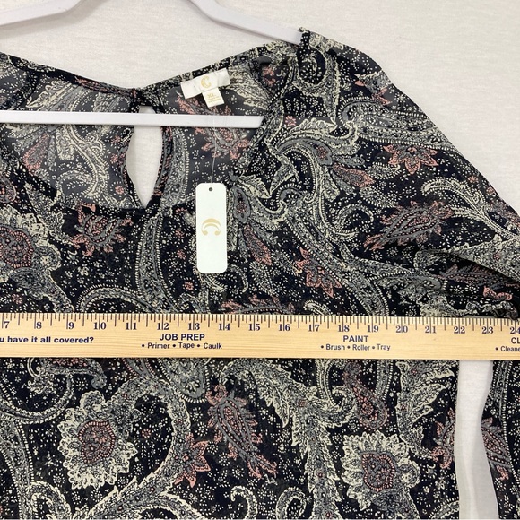 Charming Charlie Black and White Paisley Blouse - Picture 7 of 10